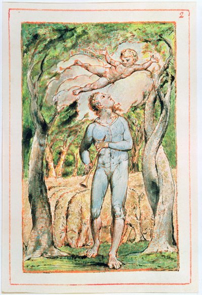 Songs of Innocence; the Piper (frontispiece), 1789 by William Blake